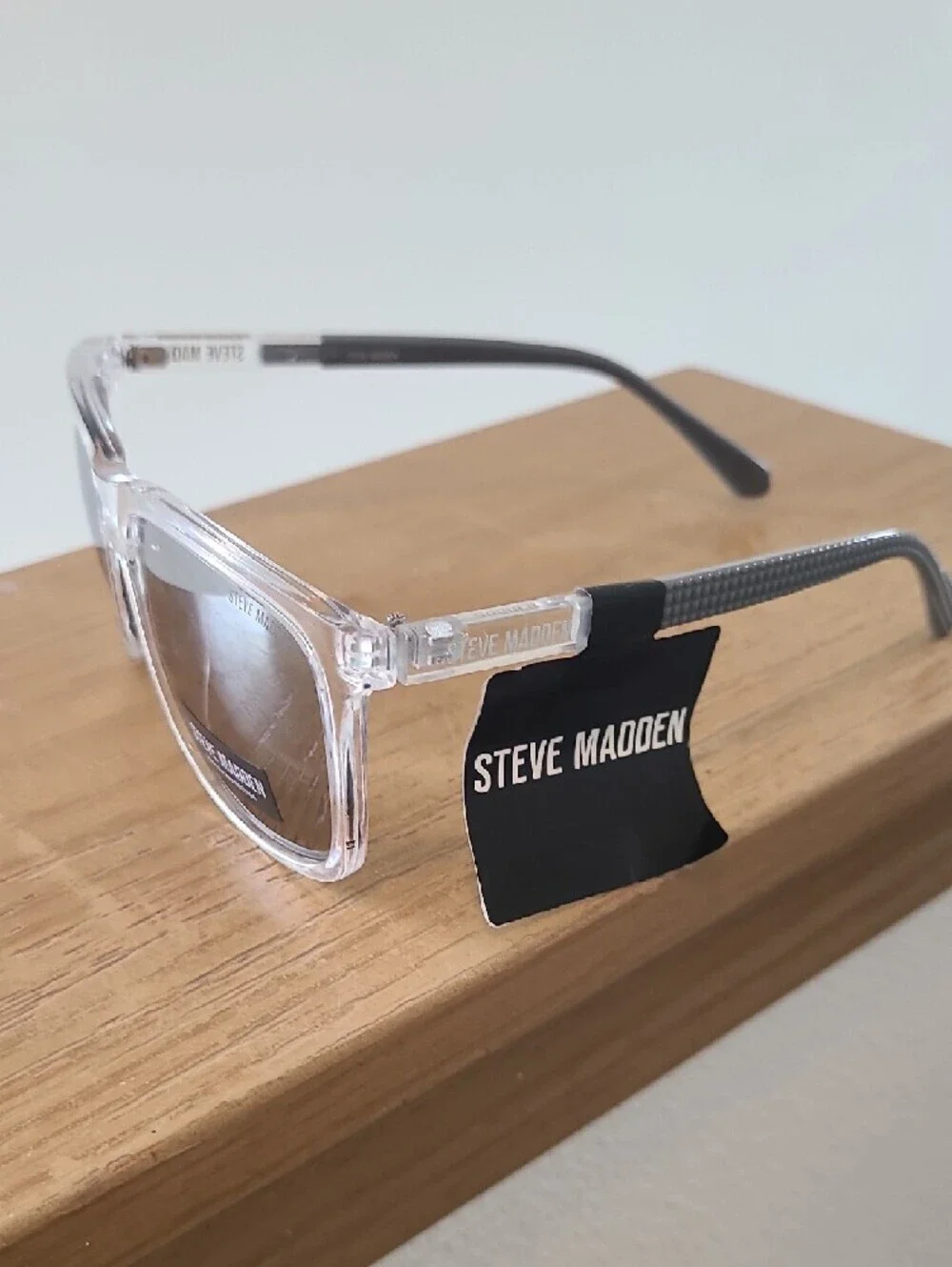 Steve Madden Clear Frame Sunglasses with Reflective Lenses